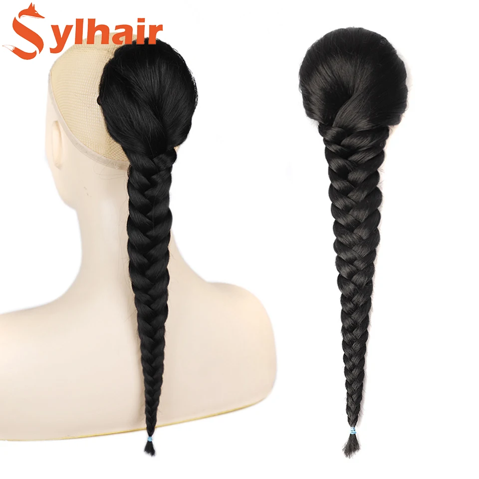 Visgraat vlecht paardenstaart godin fishtail vlecht fishtail haar clip in op trekkoord paardenstaart stuk hittebestendige vezel voor vrouwen