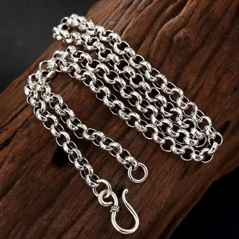 New Arrival S925 Silver Necklace Chain Men's Heavy Gold Cable Chain Necklace Stamp S925