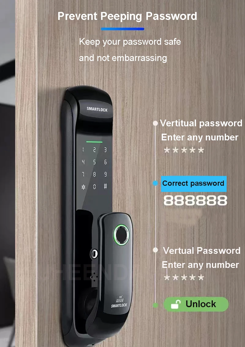 Nova app fechadura da porta inteligente bluetooth tuya wifi impressão digital cartão inteligente fechadura eletronica escritório em casa fechadura digital inteligente