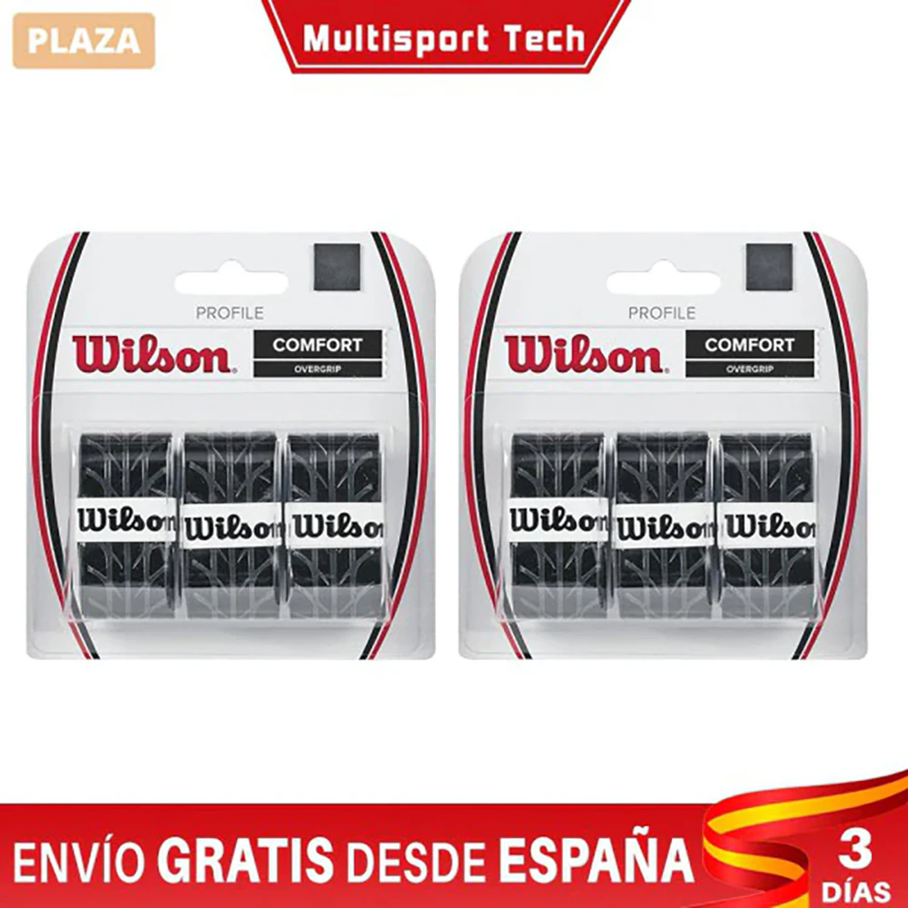 Wilson Overgrip feel professional White 60 or 6 Pads tennis rackets or padel, perforated, grip, absorption, resistance