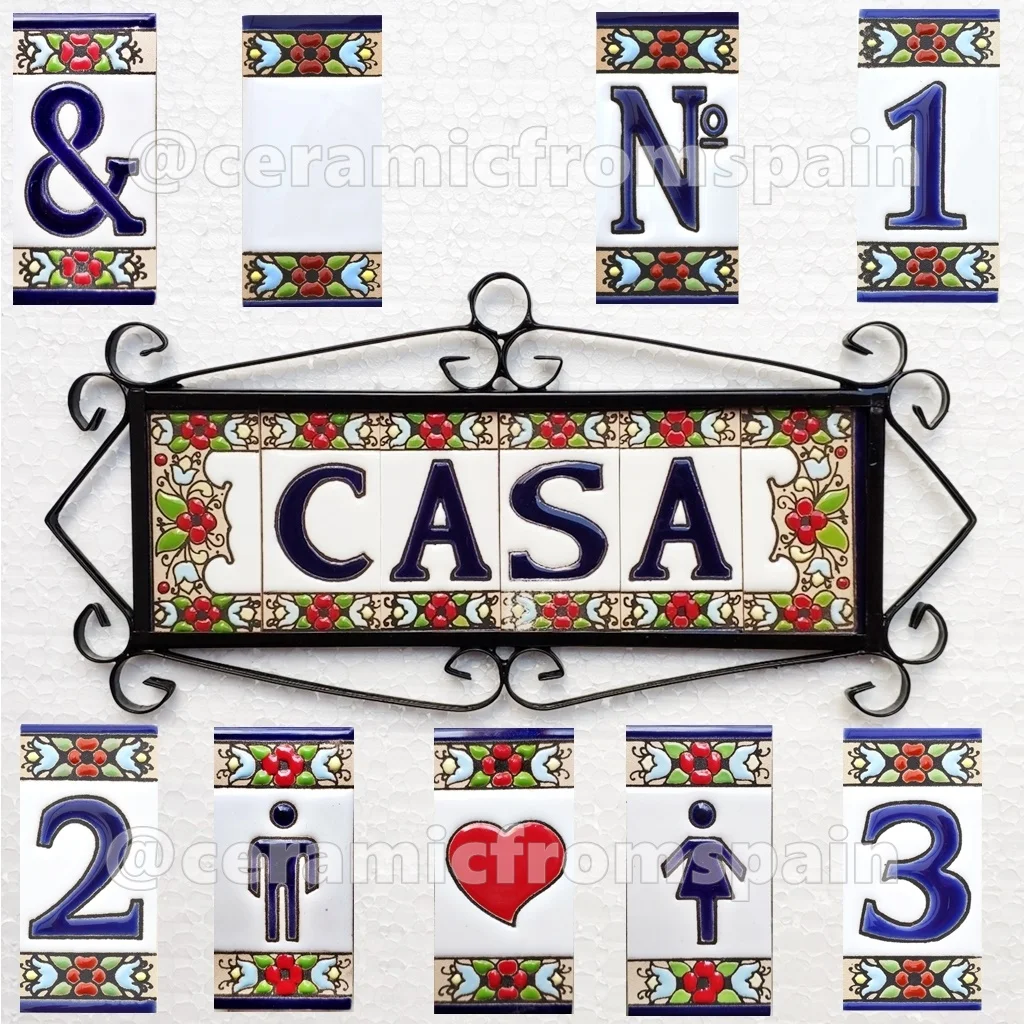 Ceramic letters and numbers- (2.95 in. X 1.4 in.) -Design 