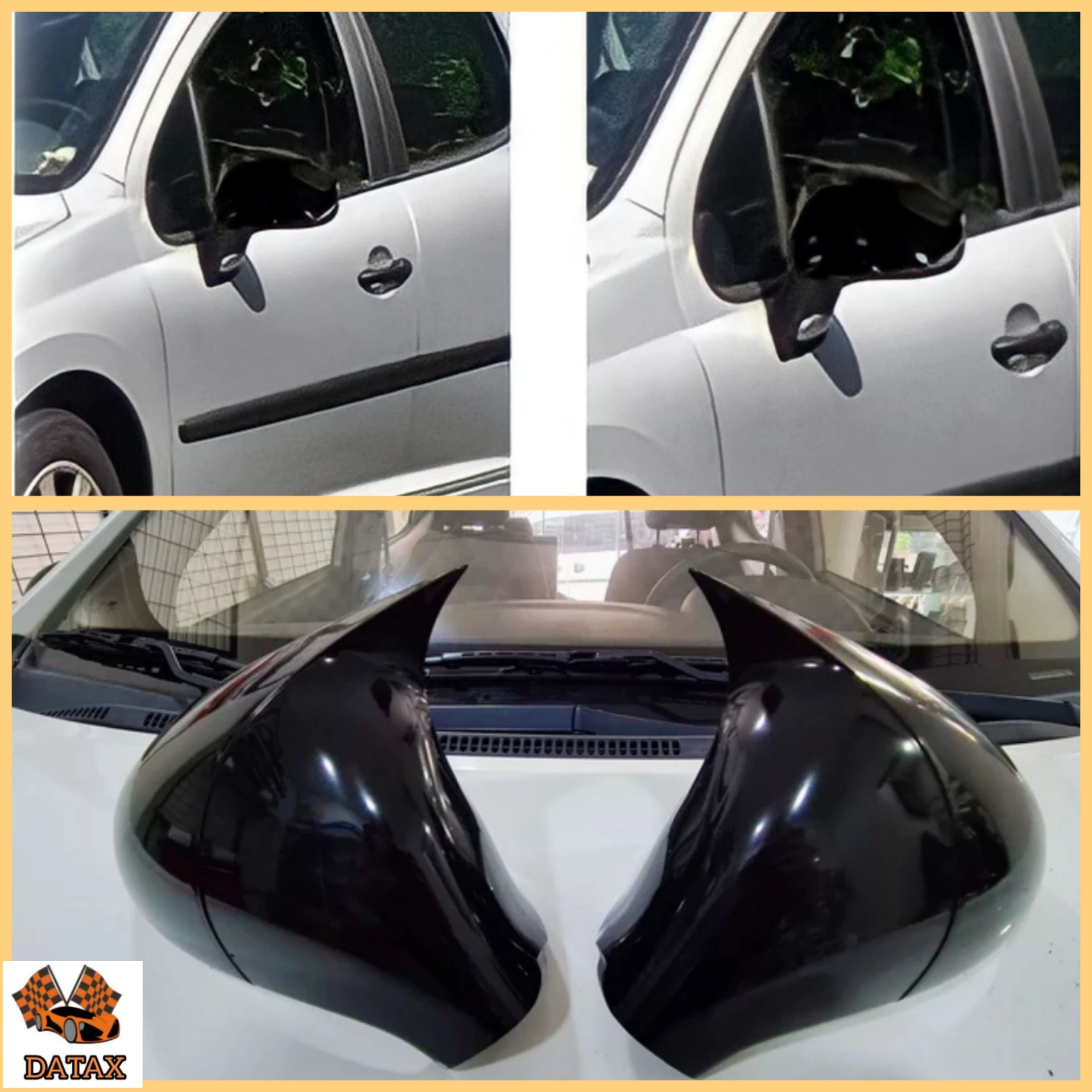 Bat Style Mirror Cover For Peugeot 207 M4 2006 2012 Car Accessories 2 Pieces Cover Glossy Black Shields Exterior Parts Sport