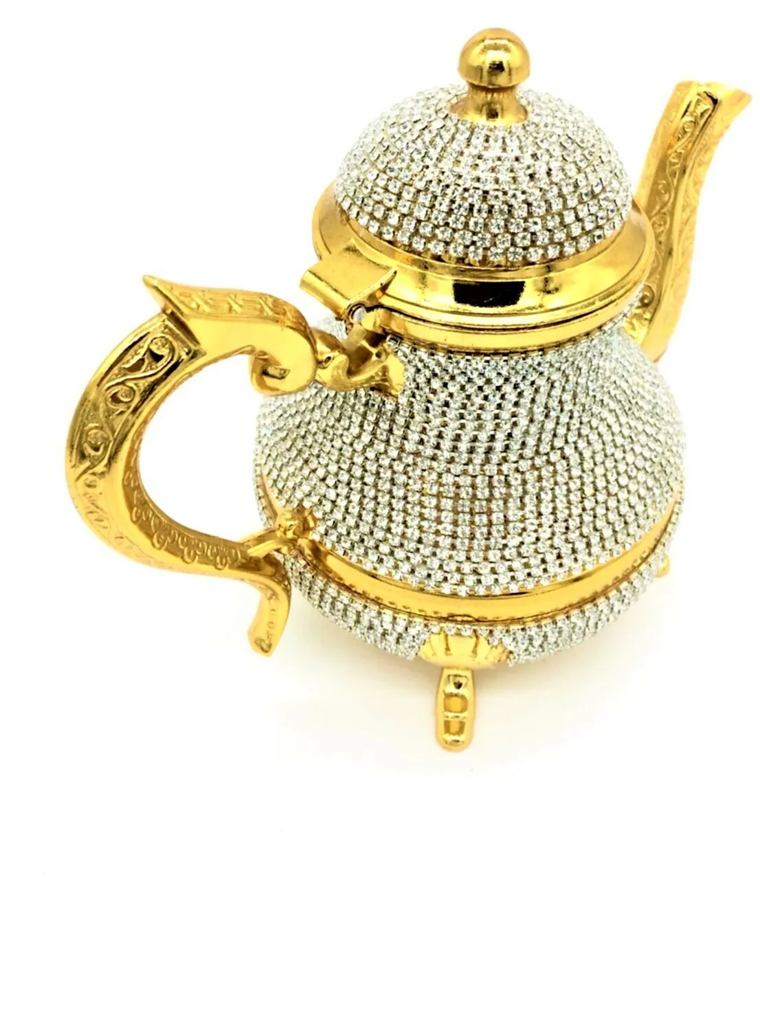 Turkey authentic kitchen decor pattern GiftAlgel Gold Color Swarovski Stone Embroidered Tea Infuser.