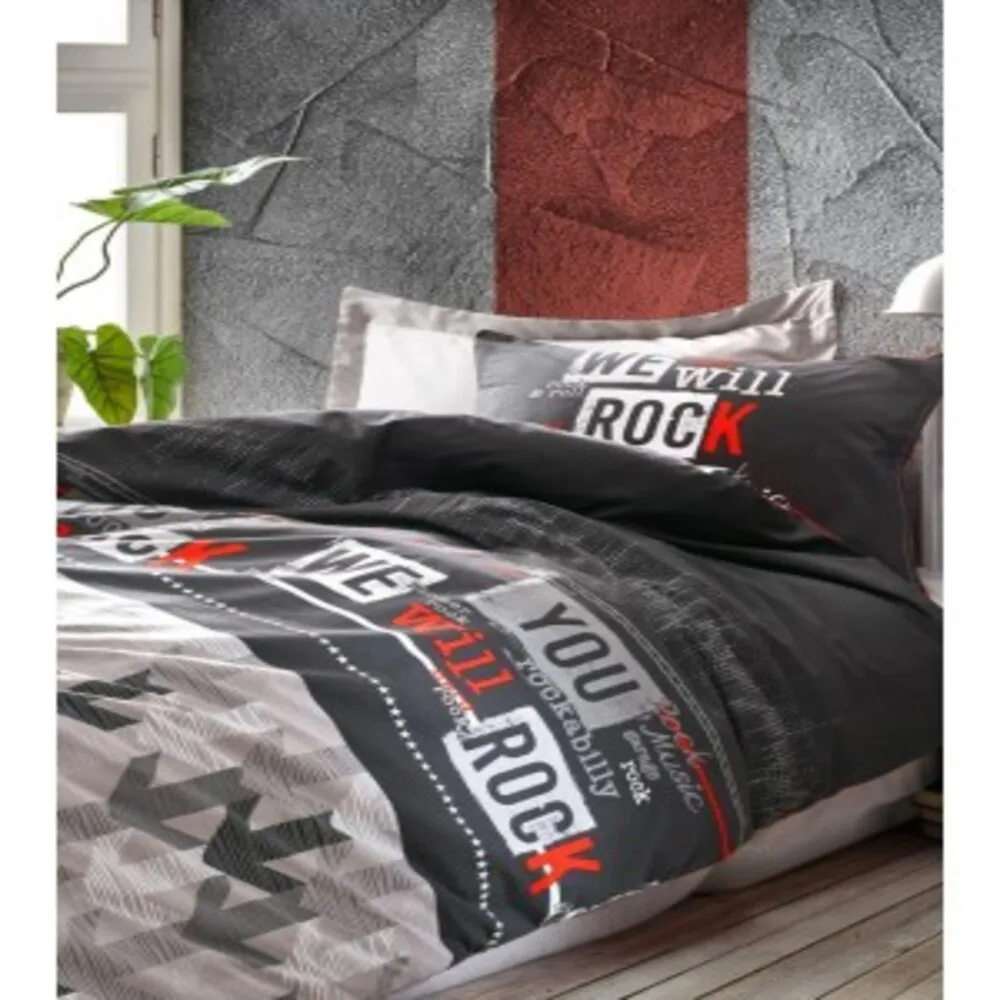 Cotton Box Ranforce Young Rock Duvet Cover Set - 100% Cotton Duvet cover: 160x220 Bed sheet: 160x240cm