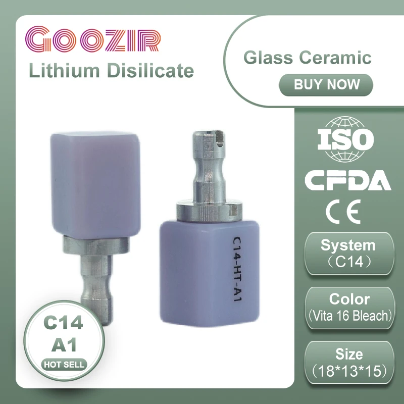 Goozir  De Bloques De Litio De Disilicato Dental 18*13*15mm C14 Para El Sistema Dental CAD CAM