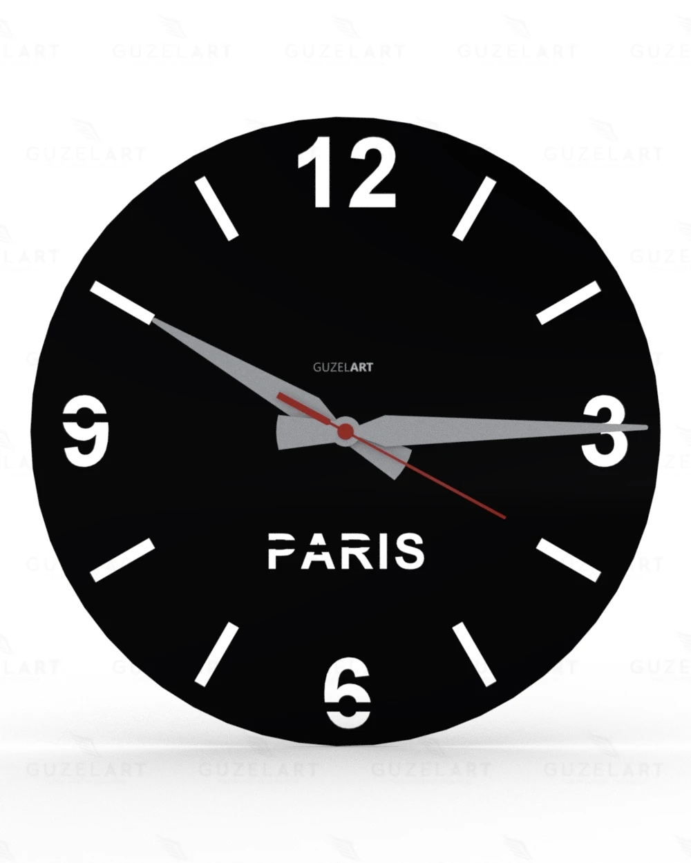 GuzelArt Paris wall clock , Paris wall clock, Paris themed wall clock , Paris City Wall Clock , room wall clock