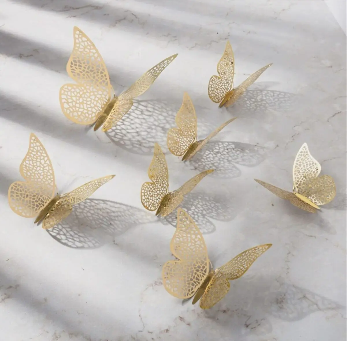 12Pcs 3D Wall Stickers Gold/Golden/Butterfly Wall Stickers Art Home Decor Wall Decals Wedding Decoration