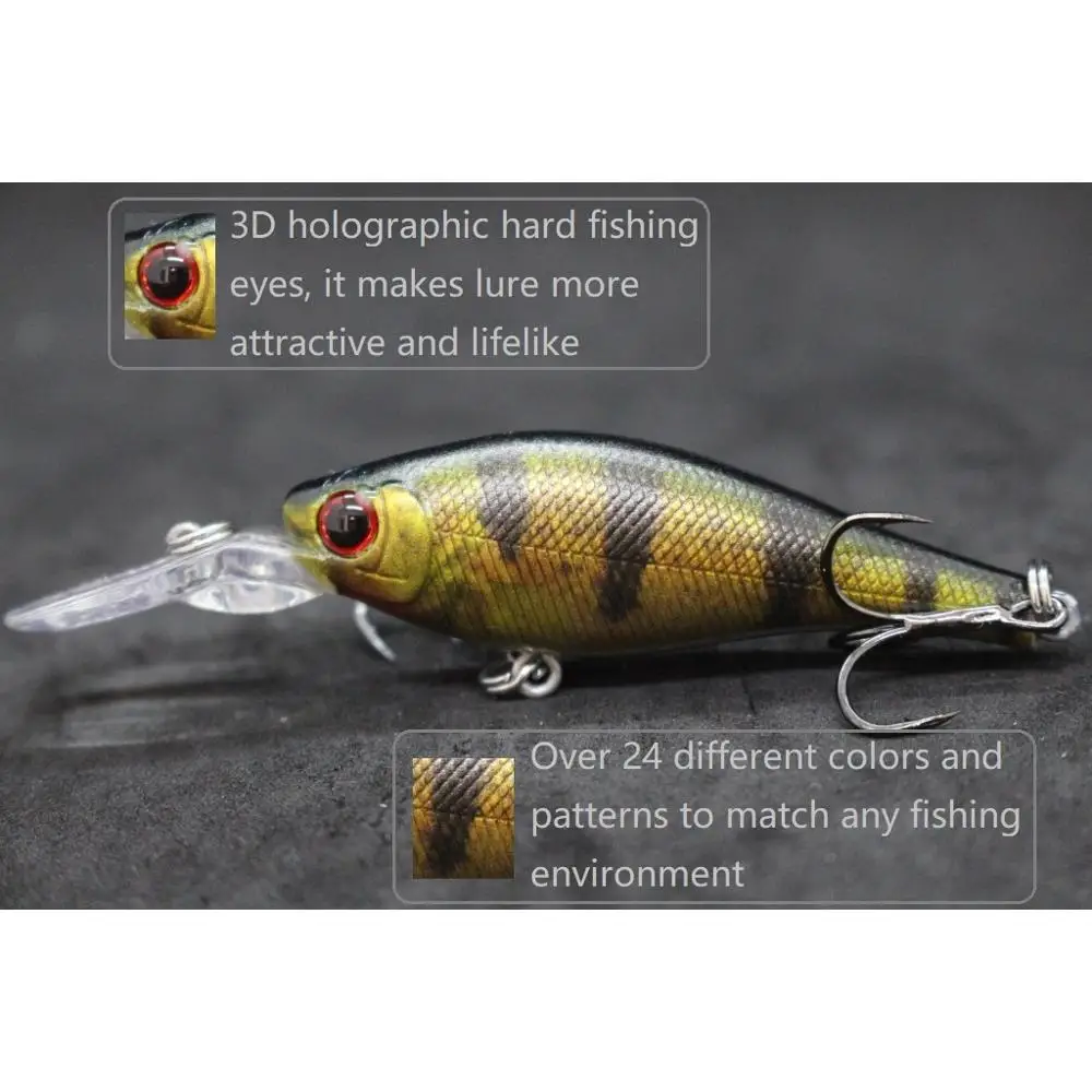 wLure Fishing Lures Lifelike Colors Crankbait Casting Lure with Quality Treble Hook 7.2g 8.5cm Jerkbait Custom Painting HM515