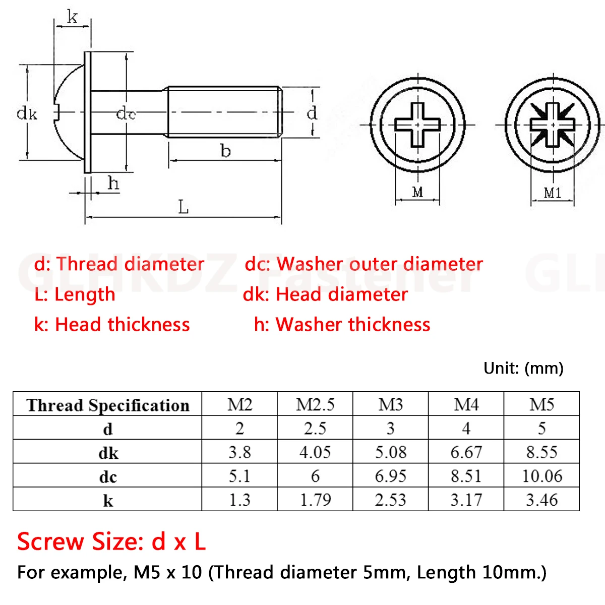 100pcs M2 M2.5 M3 M4 PWM Pan Round Head with Washer Machine Screw Phillips Cross Recess Laptop Electrical Bolt Black Zinc Plated