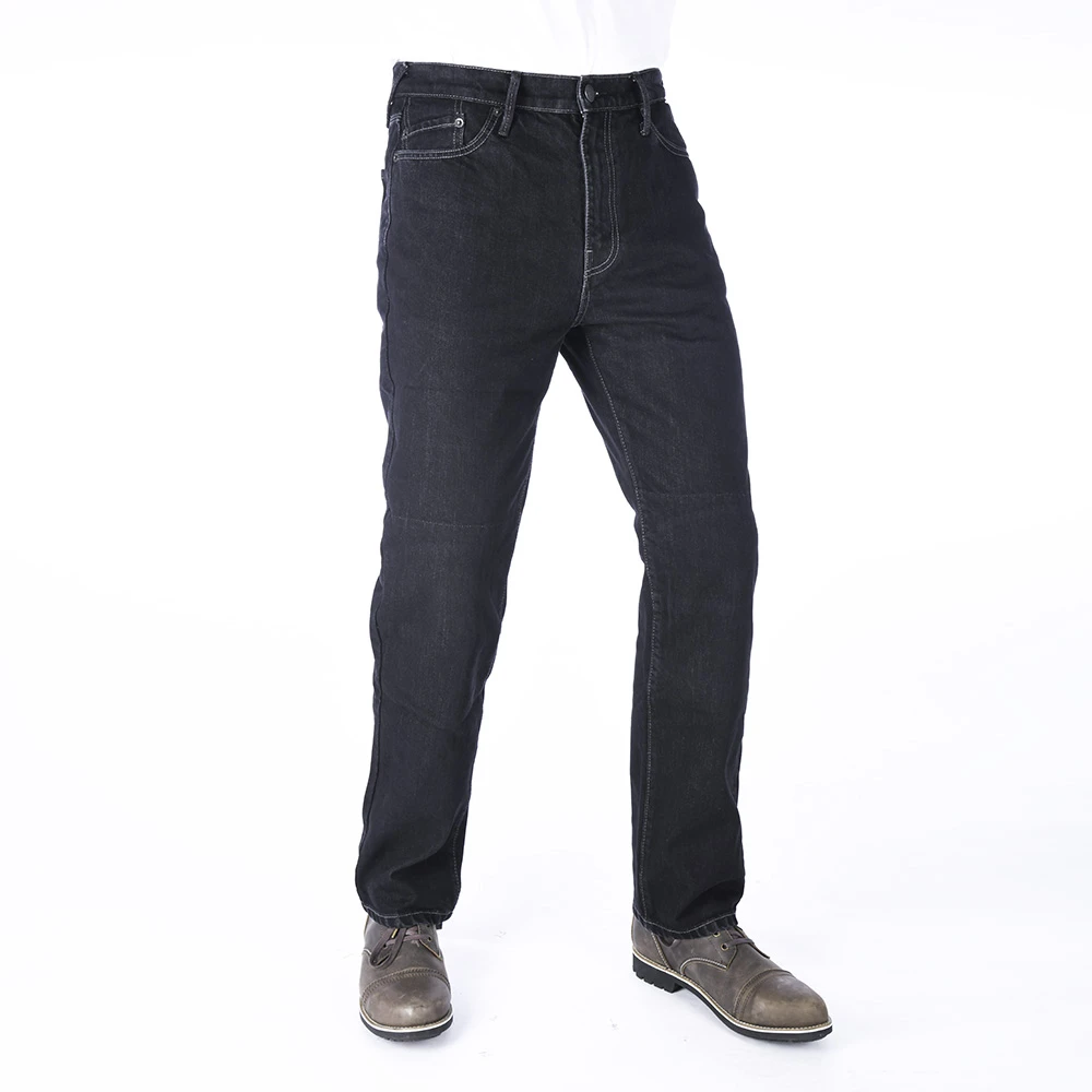 Oxford DM199101-special biker jeans mens. Straight, regular, with special fabric and protections. Black