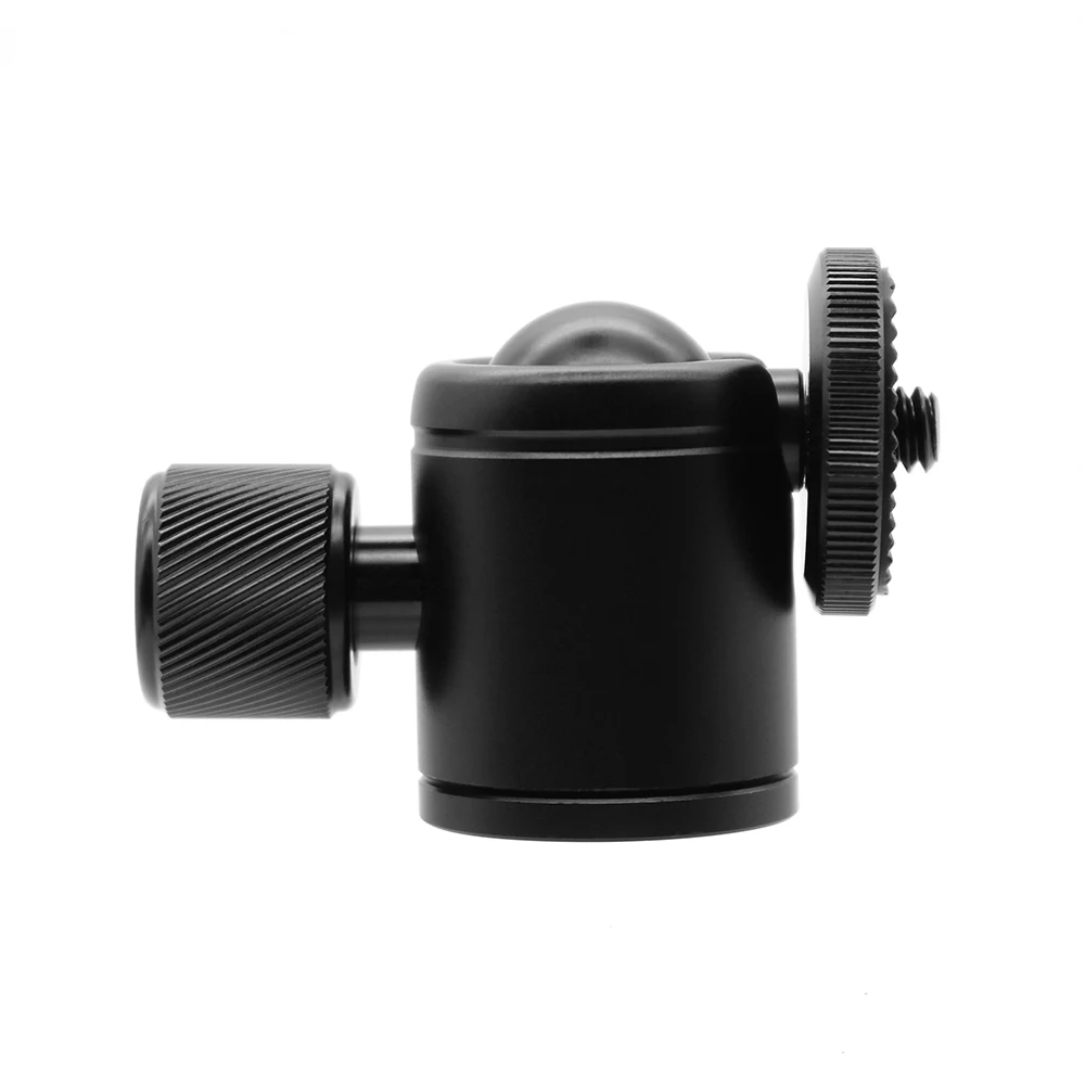Mini bola de la cabeza de aleación de aluminio de 360 grados de rotación panorámica giratoria de rótula de bola de trípode con Base 1 / 4 pulgadas de montaje de tornillo de interfaz