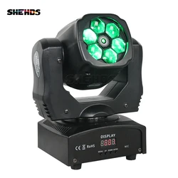 SHEHDS High Quality 6X15W Beam RGBW Moving Head Lighting Support Multiple DMX Modes for DJ Club Patry KTV Concert