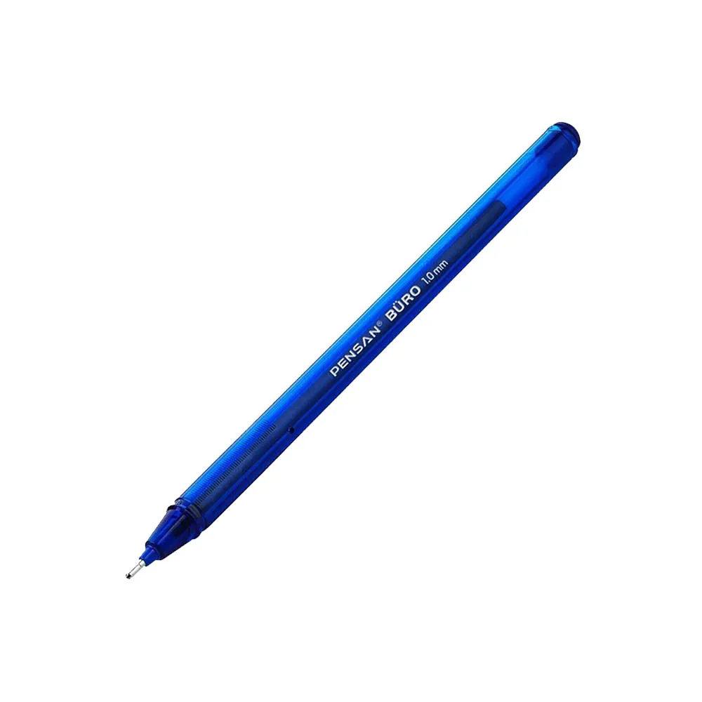 PENSAN 50 Pcs (1Package) Ballpoint Pen 1.0 Mm Blue-Red-Black Box Stationery for School Office Tip Soft Drawing