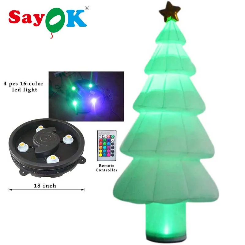 Sayok LED Inflatable Christmas Tree with Blower for Home Yard, Parties, Event, Stage, Tree, Christmas Decorations