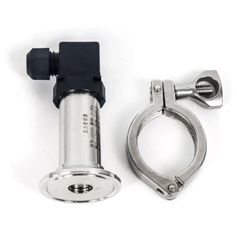 Food Industry Sanitary Diaphragm Pressure Transmitter Flat Film Quick Fit Anti-Blocking Clamp 50.5mm Pressure Transducers