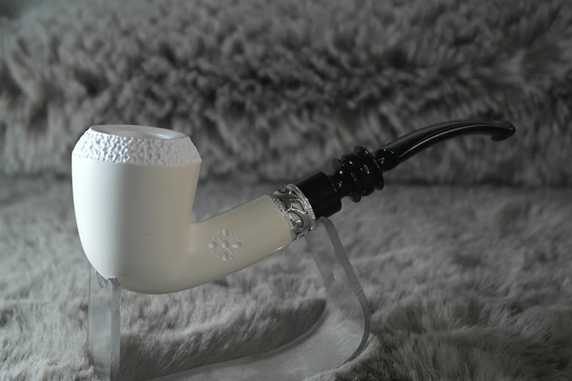 Handmade Block Meerschaum Silvery Pipe