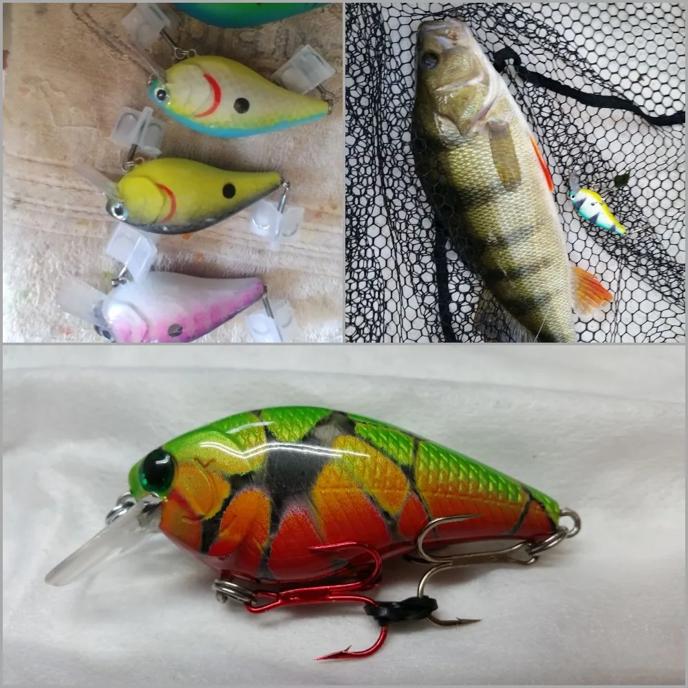 wLure 7cm 1.5 Model Square Bill Crankbait 0.5 Meter Diving Floating Blank Fishing Lure Quantity 10 with Eyes UPHC15P10