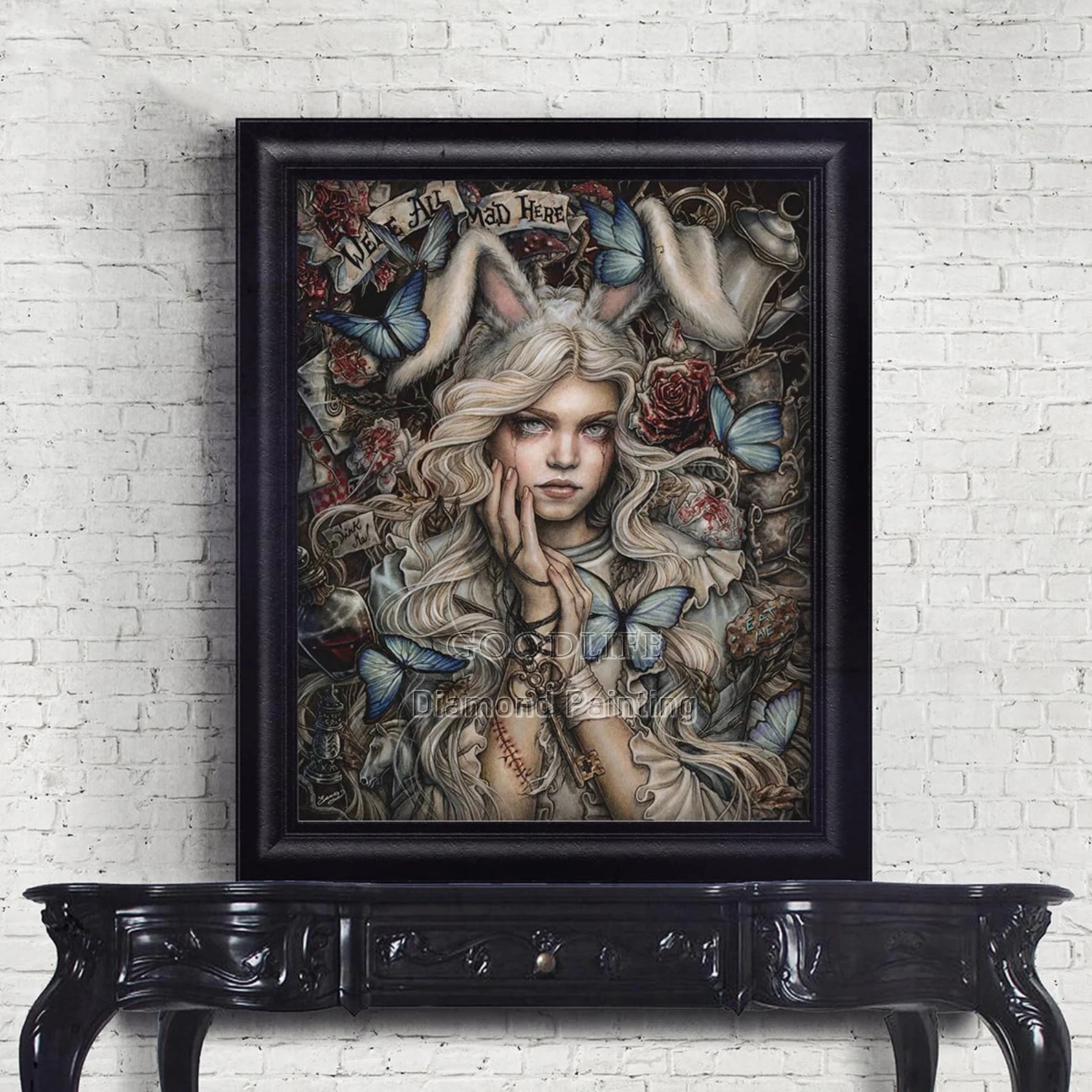 Alice In Wonderland 5D DIY Diamond Painting Embroidery Dark Fantasy Gothic Art Full Square Round Cross Stitch Mosaic Home Decor