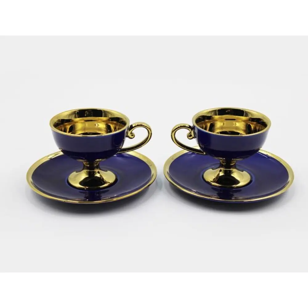 Set of 2 Cups Gold Green Blue White Coffee Set Turkish Yemen Coffee Set with pattern stylish design coffee set beverage fast shi