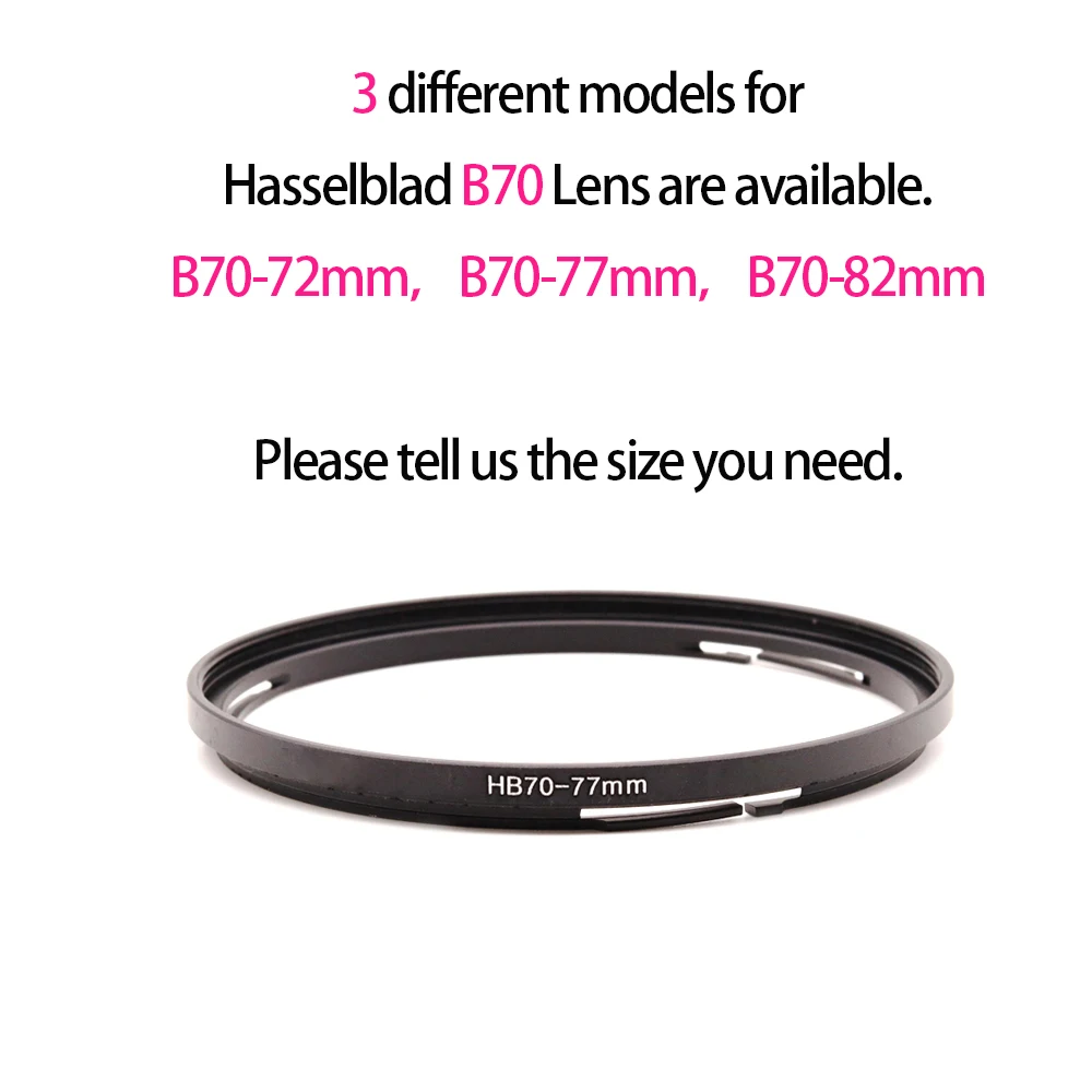 Hasselblad B70 مهايئ المرشح الدائري ل 72/77/82 مللي متر تصفية إلى Hasselblad B70 حربة تصفية جبل