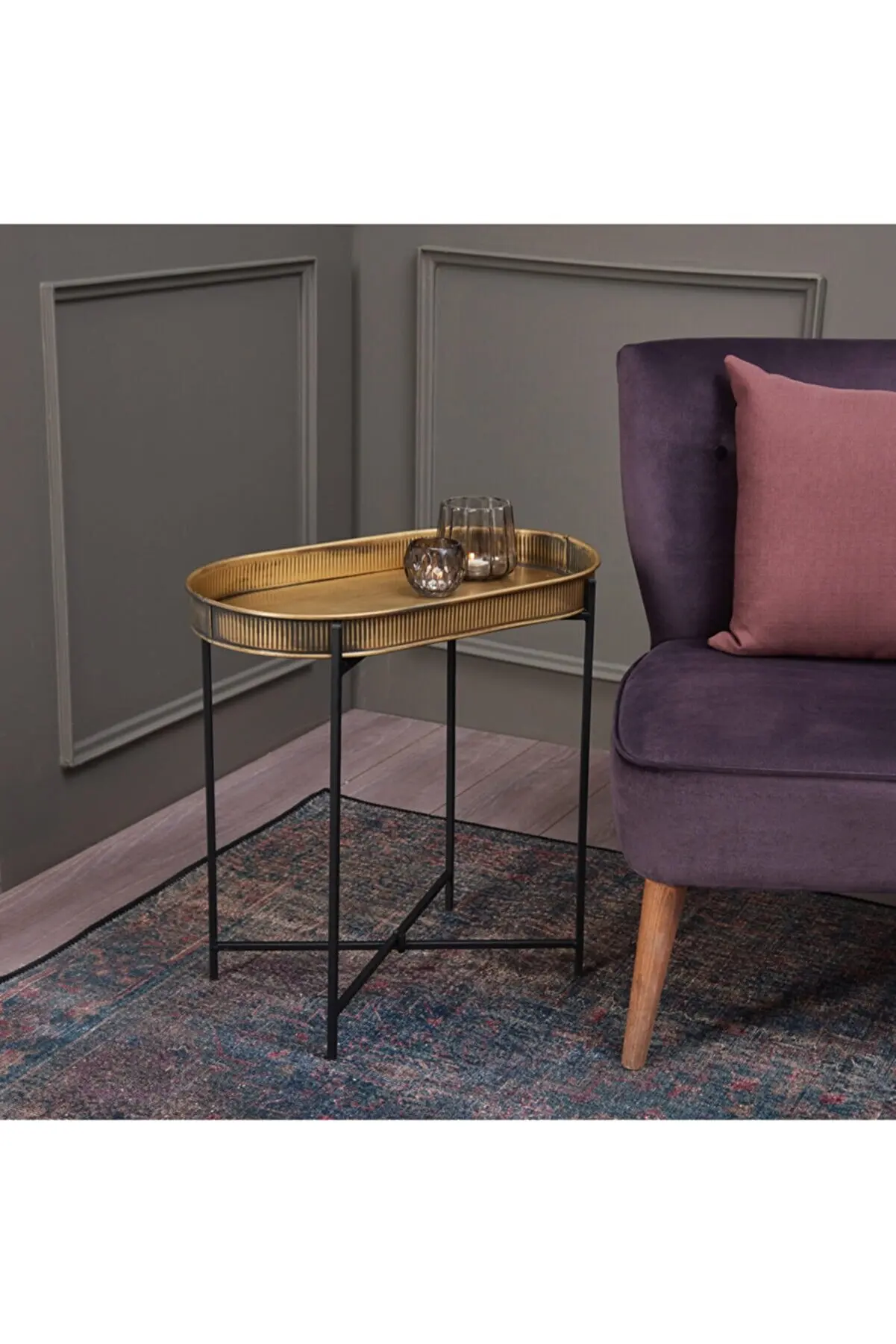 Nordic Iron Double-layer Small Tea Table Corners Round Coffee Table Lving Room Mini Sofa Side Table