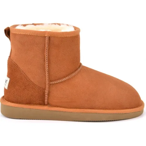 Pegia Echt Suede Binnenkant Bont Klassieke Vrouwen Korte Laarzen 191021 Tan