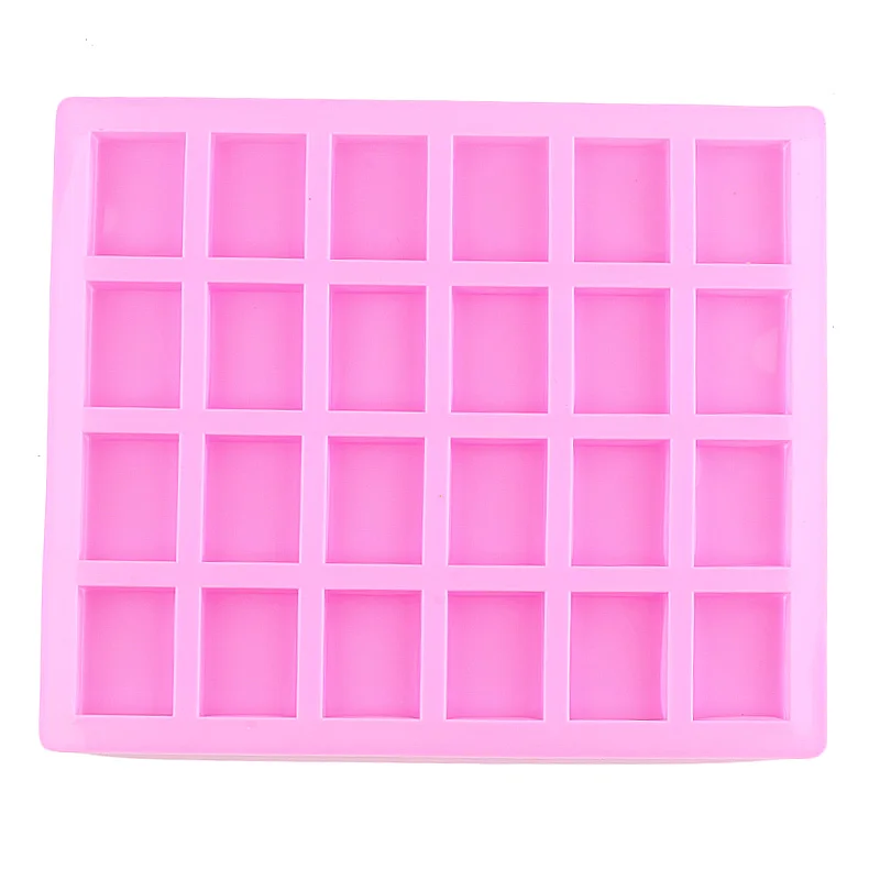 24 Cavity Rectangle Soap Silicone Molds Ice Cube Tray Gummy Jelly Caramel Candy Chocolate Truffles Mold Cake Decorating Tools