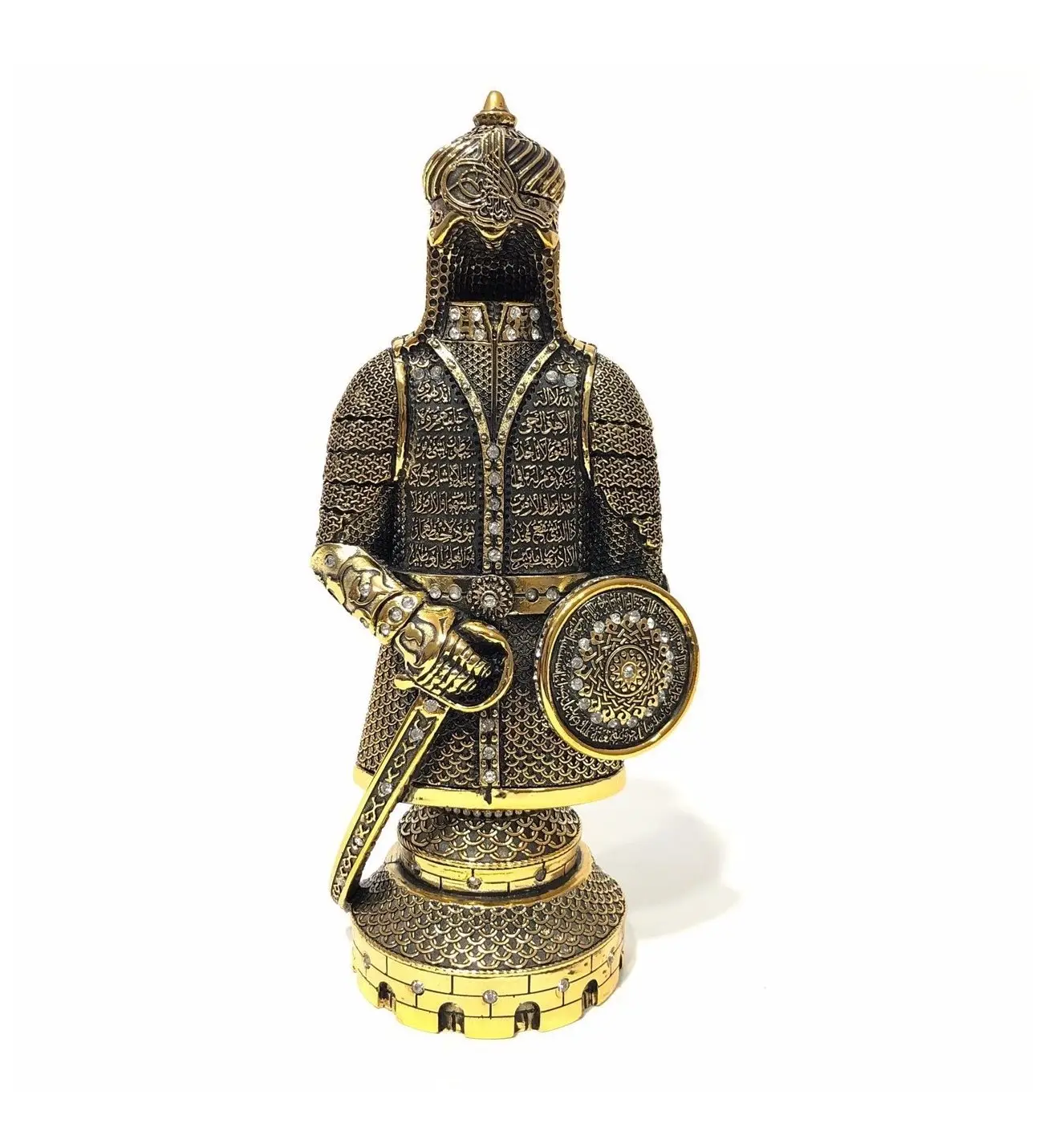 SMALL armor FETİH SURESİ Trinket GOLD Figurine decor miniature feast gift Jawshan Kabir armor suit Eid mubarak Trinket Cevşen