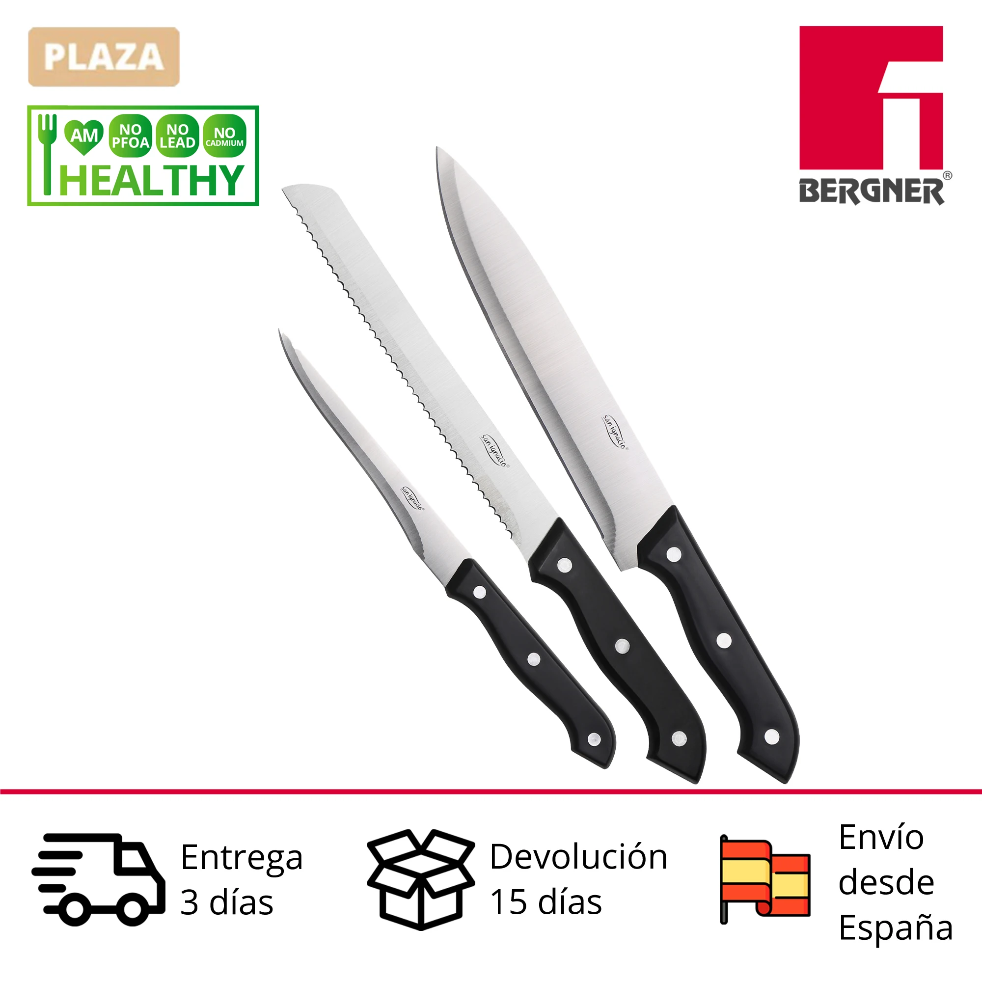 BERGNER Bonn kitchen knives in stainless steel