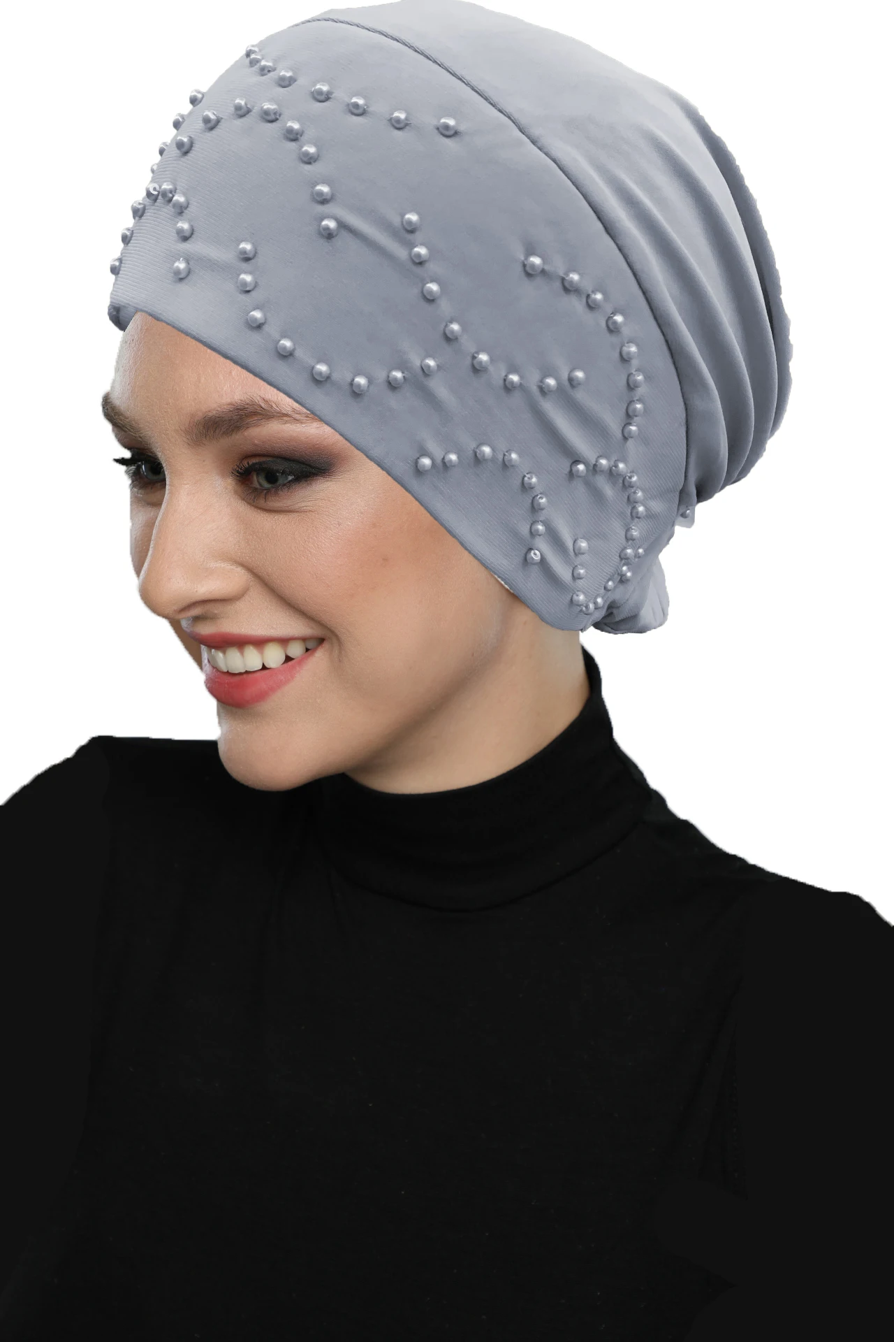 2022 New Fashion Knob With Pearl Ready Made Turban Hijab Bonnet Scarf Cancer Cap Special Women Product Beret Bandana Muslim Chemo All Season Rib Prayer Head