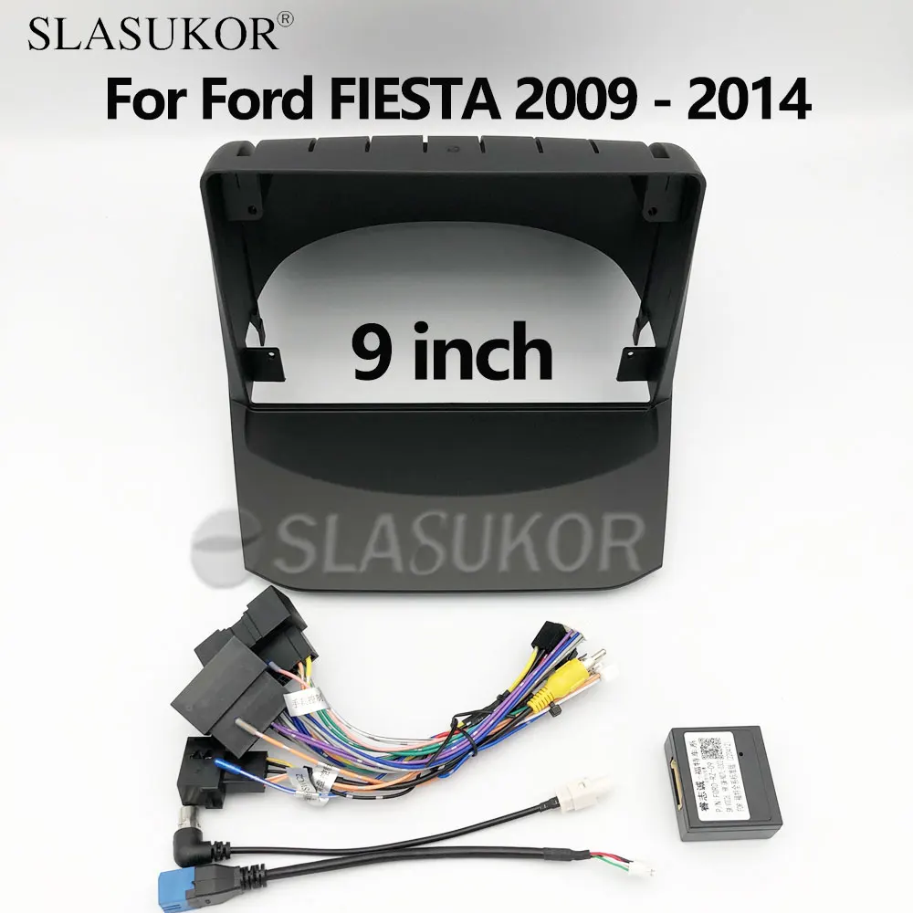 

9-дюймовая панель для Ford FIESTA 2009 2010 2011-2014, большой экран, рамка для аудиопанели, автомобильная фара, стандартная CAN-шина