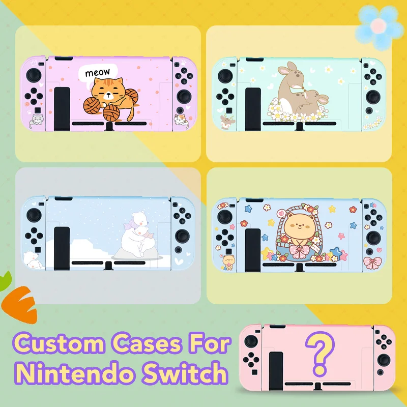 Custom Cute Case For Nintendo Switch TPU Protection Shell Kawaii Anime Decal Cover Create Your Own