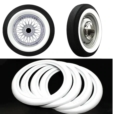 For Atlas Tire Side 10 \'\'12\'\' 13 \'\'14\'\' 15 \'\'16 \'\'17\'\' Rim White Wall Topper 4 Piece Set Auto Car Rubber Ring