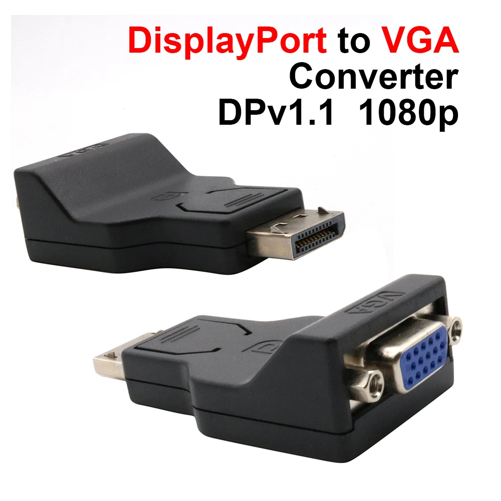 DP(v1.1) to VGA Converter 1080p DisplayPort to VGA Adapter Male to Female Display Port Adapter 10.8Gbps