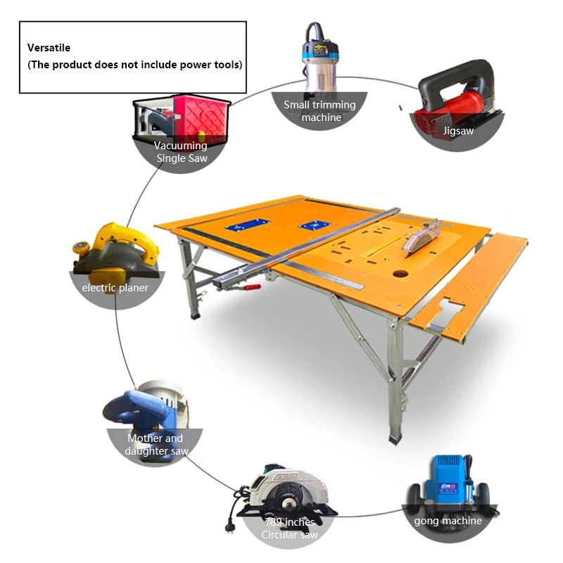 120*80mm Electric Panel Folding Saw Table Woodworking Table Multifunctional Portable Portable Decoration Sliding Table Saw