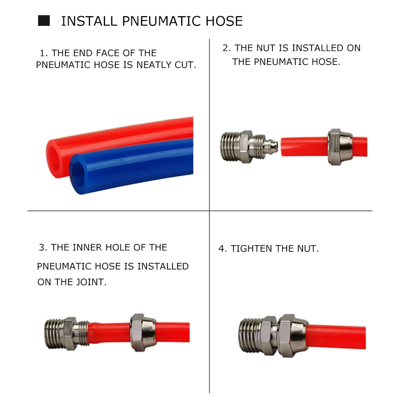 PC Type OD 4/6/8/10/12mm Hose Tube M5/1/8''/ 1/4'' 3/8'' 1/2'' Male Thread Pneumatic Fast twist Fittings Quick Coupler Connector