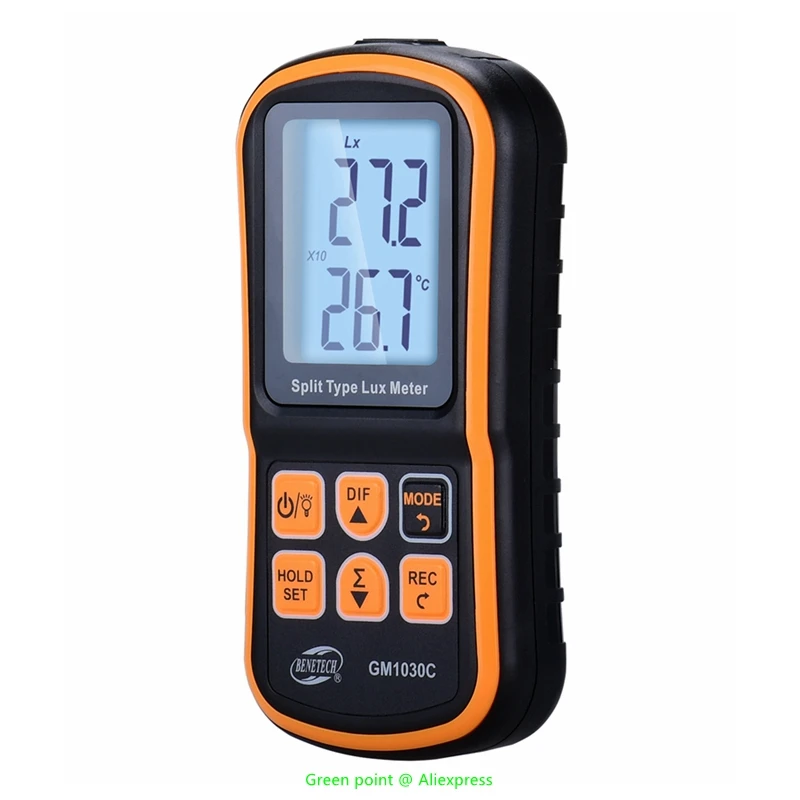 5x hochwertige gm1030c Mini Split Typ Lux Meter tragbare Digital anzeige Illumino meter Bildschirm Hintergrund beleuchtung für den Betrieb im Dunkelraum