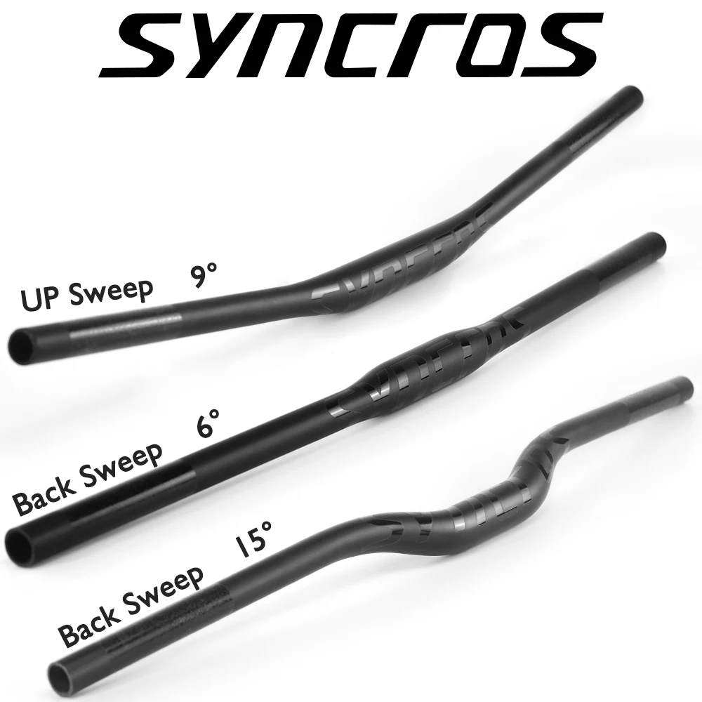 Syncros-Matte Mountain Bike Handlebars, Flat, Rise, 9 Degree, 20Degree, 680mm, 700mm, 720mm, 740mm, Custom Bicycle Accessories