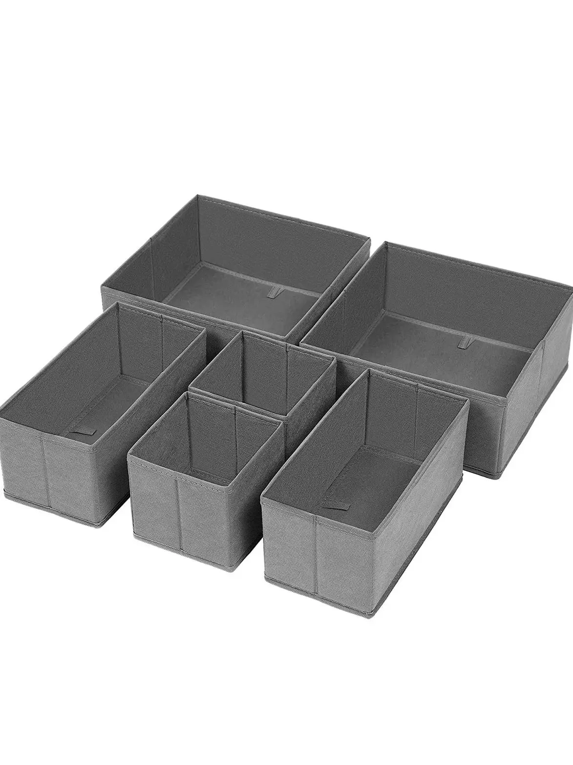 

Luxury Quality 6 Pieces Gray Drawer Organizer Set Decorative Stylish For Home For Work Foldable Portable Useful Made In Turkey