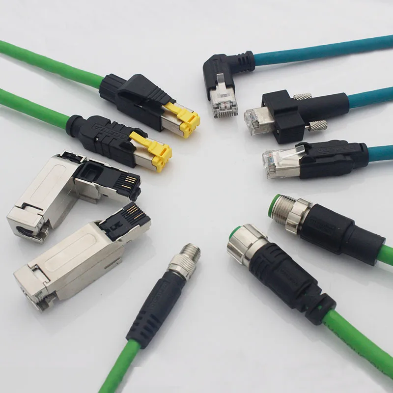 RJ45,Profinet, Ethernet ,EtherCAT, 4Pin/8Pin, Male , Crimping ,   CAT5 ,CAT6 ,IP67