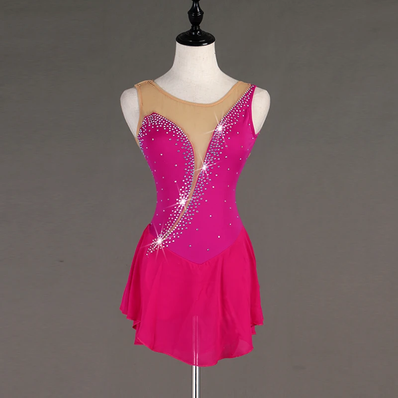 

jazz tap Lyrical Dance leotard crystal rhinestonFigure Girls Ice Skating Dress Ballroom Ballet Dress B001