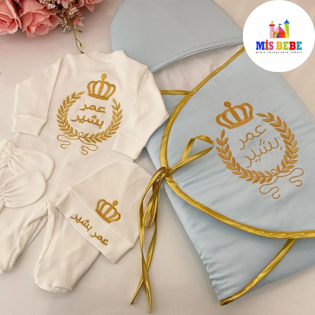 Baby Girl And Boy King Queen Newborn Personalized Outfit Clothing 4-pcs Hospital Custom baby sets for hospital groups