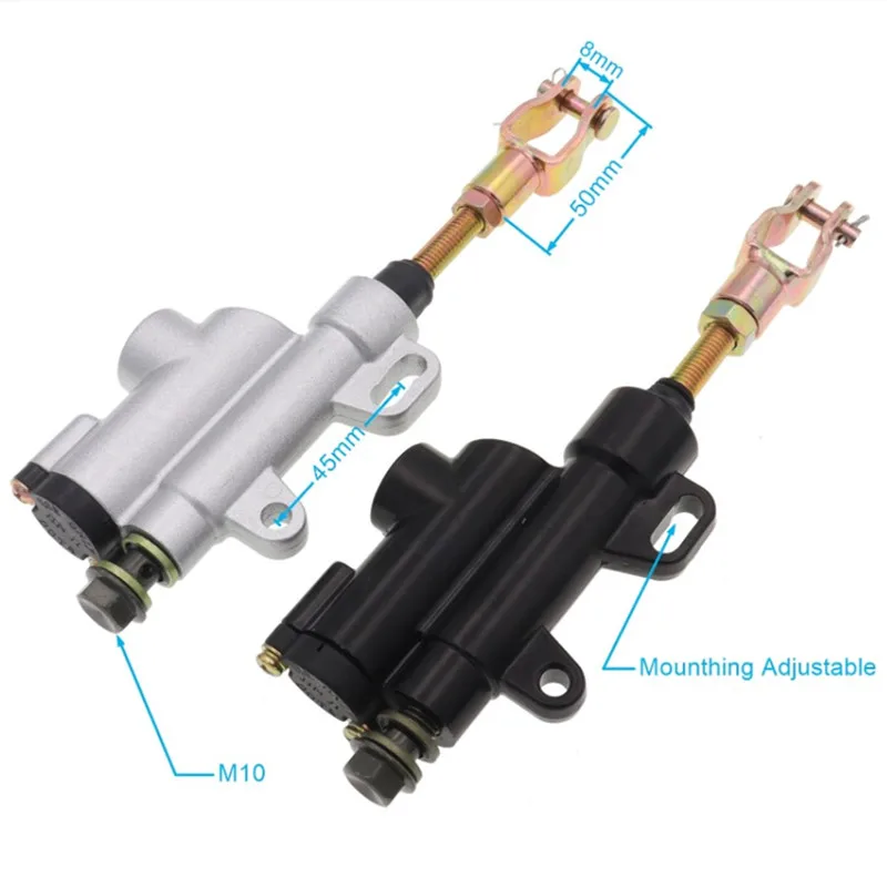 Motorcycle Rear Hydraulic Brake Master Cylinder Pump For 50cc 70cc 110cc 125cc 150cc 250cc M10 ATV Pit Pro Dirt Bike New