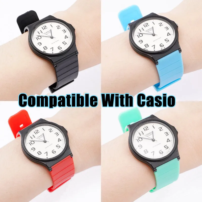 16mm Strap for Casio MW-59 MQ-24 MQ-27 MQ-76 MQ-71 MQ-107 Watch Band Replacement Resin Rubber Waterproof Wrist Bracelet Belt