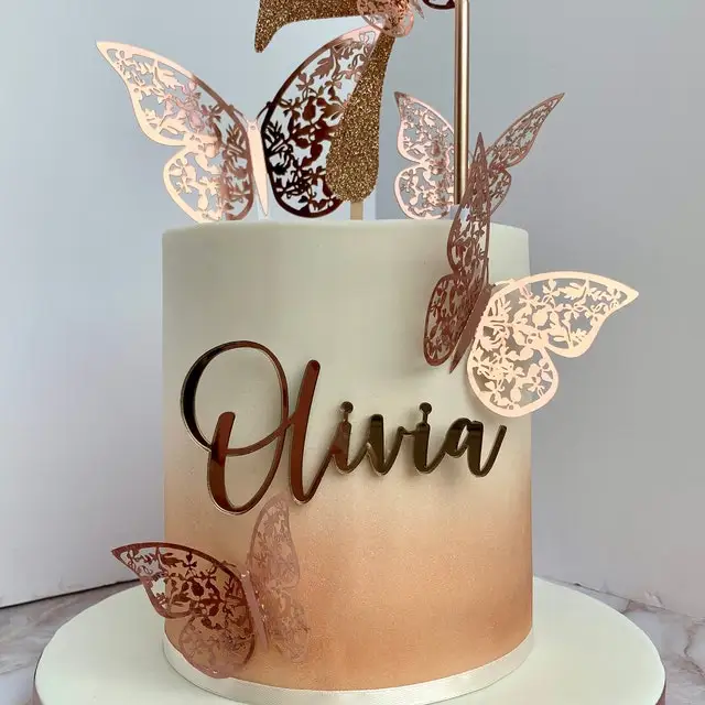 

Cake Name Plate | Custom Cake Name Plaque | Birthday Cake Decoration Personalized Name wooden/Acrylic Cake Topper