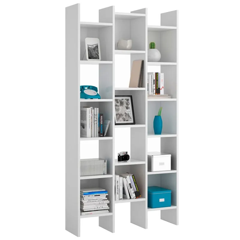 Bookshelf, shelf office, dining room or living room, measures: 192x96x25 cm background (Artik White)