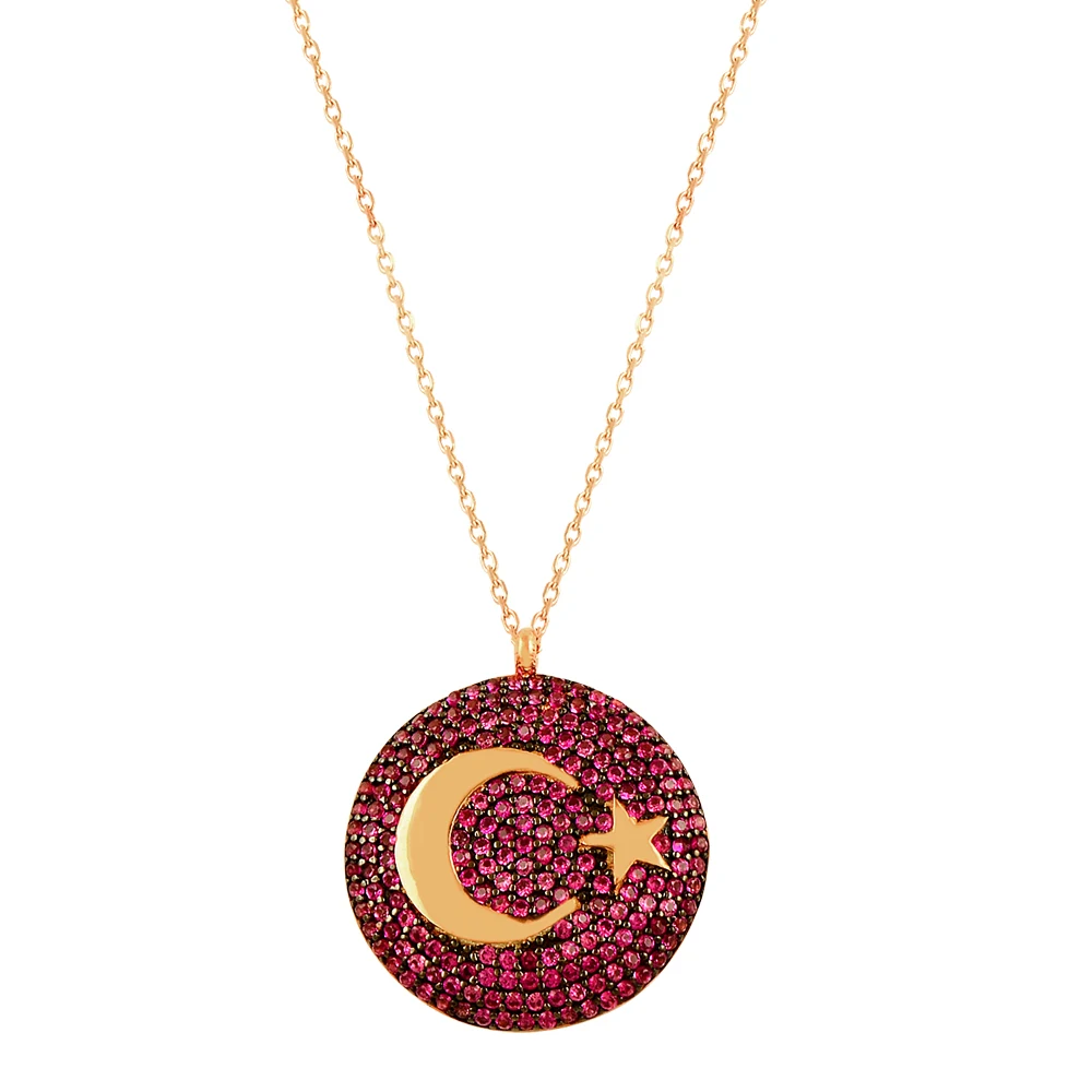 New Moon Star Necklace Crescent Necklace English Flag Necklace Pave Jewelry For Women Pendant Moon Necklace Star Necklace