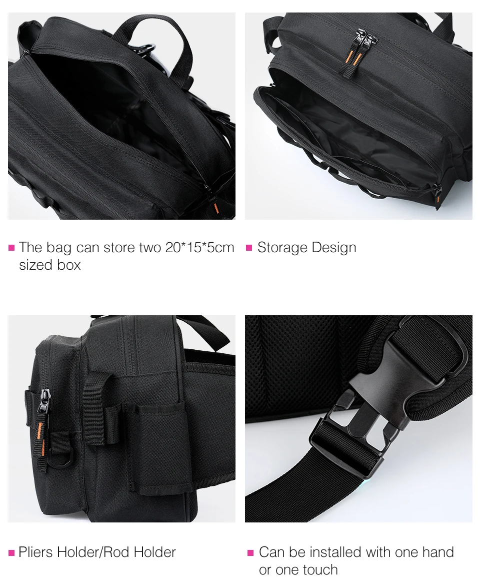 TSURINOYA Angelgerät Tasche Große Kapazität Multifunktionale Locken Pack Outdoor Schulter Tasche und Hüfte Tasche Boxen Zange Lagerung – Detail 16