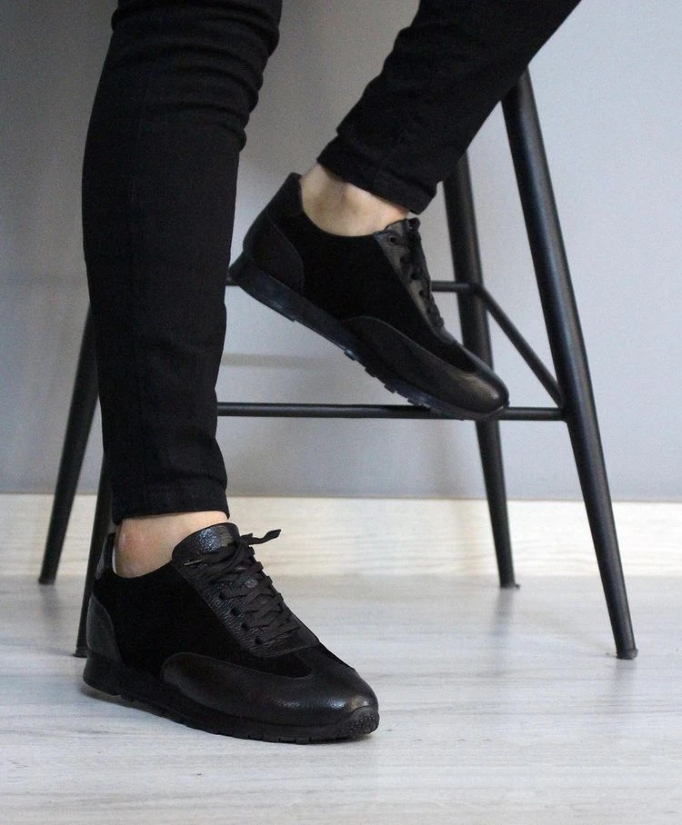 Male Black Orthopedic Real Leather Ultra Comfortable Casual Shoes