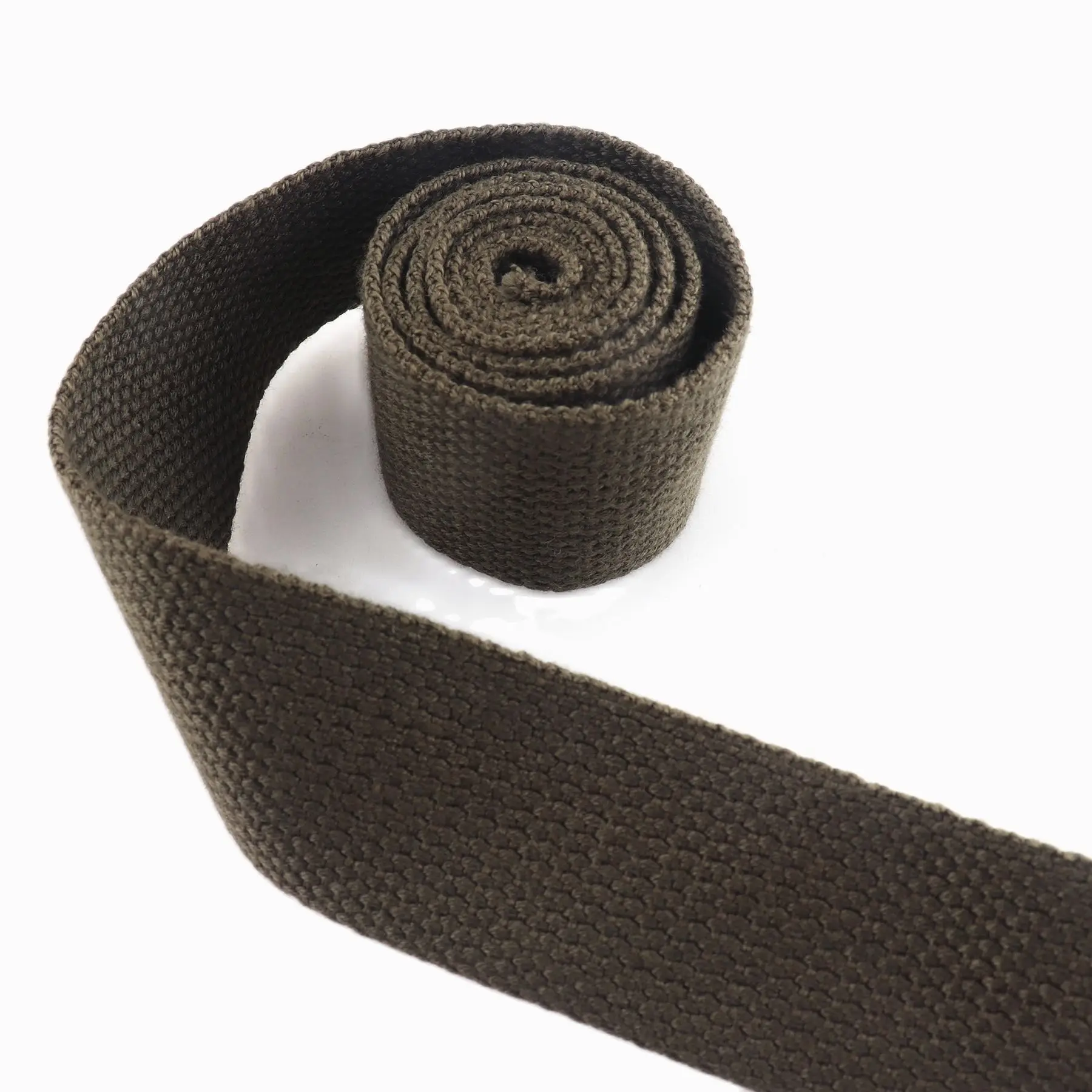 heavy weight Army Green stripe webbing fabric belt cotton soft webbing handbag Polyester webbing key fob Nylon Strap dog collar